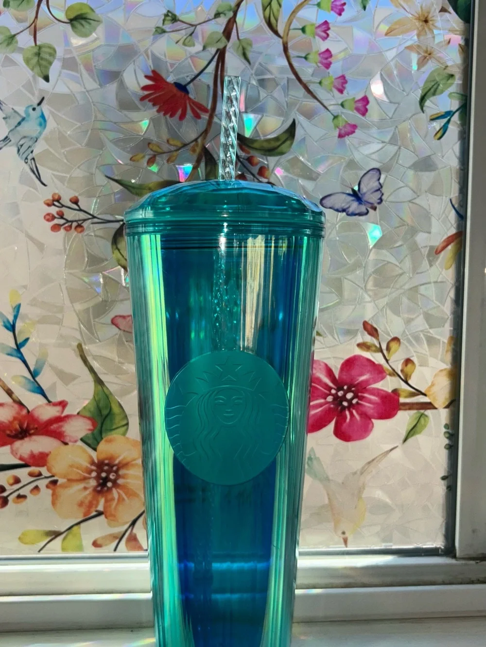 NWT Aqua Turquoise Blue Dome Starbucks Tumbler